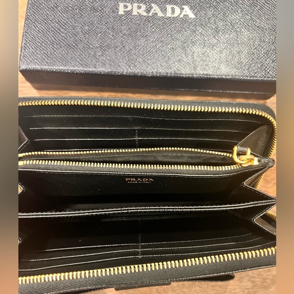 Prada Black Wallet with Gold Accents - Picture 6 of 15